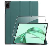Heioloo Custodia per Honor Pad X8a/X8b 11.0" Cover in Pelle Case, + [1 Pezzi] Vetro Temperato Pellicola Protettiva, Auto Svegliati/Sonno, Supporto Funzione, Anti-Scratch, Verde