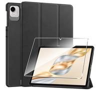Heioloo Custodia per Honor Pad X9a 2025 Cover in Pelle Case, + [1 Pezzi] Vetro Temperato Pellicola Protettiva [Auto Svegliati/Sonno][Supporto Funzione ] [Anti-Scratch] Nero