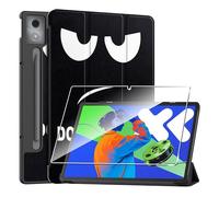 Heioloo Custodia per Lenovo ldea Tab Pro 2025 Cover in Pelle Case, + [1 Pezzi] Vetro Temperato Pellicola Protettiva [Auto Svegliati/Sonno][Supporto Funzione ] [Anti-Scratch] Grandi Occhi