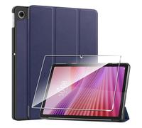 Heioloo Custodia per Lenovo Tab 2025 Cover in Pelle Case, + [1 Pezzi] Vetro Temperato Pellicola Protettiva [Auto Svegliati/Sonno][Supporto Funzione ] [Anti-Scratch] Blu