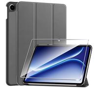 Heioloo Custodia per OnePlus Pad Go 2 12.1" 2025 Cover in Pelle Case, + [1 Pezzi] Vetro Temperato Pellicola Protettiva [Auto Svegliati/Sonno][Supporto Funzione ] [Anti-Scratch] Grigio