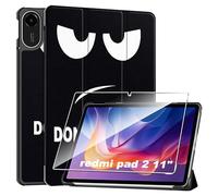 Heioloo Custodia per Redmi pad 2 11" 2025 Cover in Pelle Case, + [1 Pezzi] Vetro Temperato Pellicola Protettiva [Auto Svegliati/Sonno][Supporto Funzione ] [Anti-Scratch] occhio grande