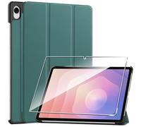 Heioloo Custodia per Samsung Galaxy Tab S11 2025 Cover in Pelle Case, + [1 Pezzi] Vetro Temperato Pellicola Protettiva [Auto Svegliati/Sonno][Supporto Funzione ] [Anti-Scratch]