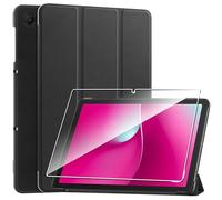 Heioloo Custodia per Telekom T Tablet 2 10.1" 2025 Cover in Pelle Case, + [1 Pezzi] Vetro Temperato Pellicola Protettiva [Auto Svegliati/Sonno][Supporto Funzione ] [Anti-Scratch]-Nero