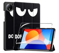 Heioloo Custodia per Xiaomi Redmi Pad SE 8.7" Cover in Pelle Case, + [1 Pezzi] Vetro Temperato Pellicola Protettiva [Auto Svegliati/Sonno][Supporto Funzione ] [Anti-Scratch] occhio grande