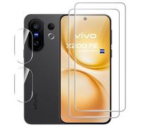 Heioloo Vetro Temperato per vivo X200 FE, [2+2Pezzi ] Pellicola Protettiva con Pellicola Fotocamera, Senza Bolle, 9H Durezza, Anti Graffi, Anti-Impronte