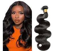 HeioWuio Bundles Human Hair Extension Capelli Umani Body Wave Natural Black Color Unprocessed Virgin Hair Double Weft Extensions for Sew Real Hair Minimal Smell Low Shedding 12 Inch