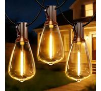 HeiPard Catena luminosa a LED per esterni, 10 m, 15 ST38, con telecomando, timer e dimmerabile, impermeabile per giardino, gazebo, terrazza, balcone, matrimoni, feste