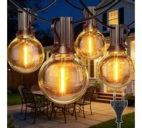 HeiPard Catena Luminosa Esterno, 30M Luci da Esterno Giardino con 50+2 G40 LED Lampadine, Bianco Caldo Impermeabile Luce Catena Luminosa Fila per Terrazze Balcone Patio Matrimoni Feste
