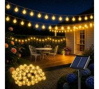 HeiPard Catena Luminosa Esterno Solare 17m 100 LEDs, Luci Solari da Giardino con 8 Modalità e Memoria, IP65 Impermeabile Lucine Esterno Energia Solare per Gazebo Balcone Pergole Terrazza Campeggio