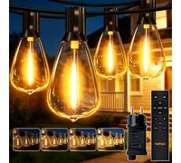 HeiPard Catena luminosa a LED per esterni, 10 m, 15 ST38, con telecomando, timer e dimmerabile, impermeabile per giardino, gazebo, terrazza, balcone, matrimoni, feste