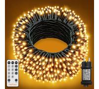 HeiPard Luci Albero di Natale, 40M 400 LED Luci Natalizie da Esterno ed Interno con 8 Modalità, Funzione Memoria, Telecomando, Timer, Dimmerabile per Giardino, Balcone, Casa, Festa, Matrimoni - Bianco