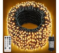 HeiPard Luci Albero di Natale, 60M 600 LED Luci Natalizie da Esterno ed Interno con 8 Modalità, Funzione Memoria, Telecomando, Timer, Dimmerabile per Giardino, Balcone, Casa, Festa - Bianco caldo