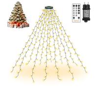 HeiPard luci Albero di Natale con anello 2M 240LED 12 Rami Catene Luminose Esterno Interno 8 Modalità Timer Impermeabile per 150-240cm albero di Natale, Bianco Caldo