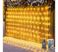 HeiPard Rete Luminosa 208 LED Verde Esterno 2,5x2m IP67 8 Modi Timer | Bianco Caldo Interno Rete Catena Luminosa Telecomando Dimmerabile Esterno Natale Halloween Giardino