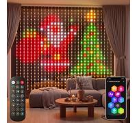 HeiPard Smart RGB Tenda Luminosa Interno 400LED 2x2m IP44 APP | Sync Musicale, DIY GIF, Timer, Telecomando Gruppo, Impermeabile, Festa, Decorazione Natalizia