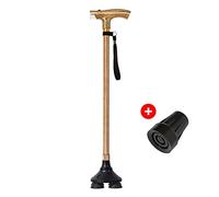 HEIRAO - Bastone da passeggio, retrattile, multifunzione, con luce, per anziani, antiscivolo, quadripode, leggero, batterie non incluse b