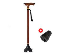 HEIRAO - Bastone da passeggio, retrattile, multifunzione, con luce, per anziani, antiscivolo, quadripode, leggero, batterie non incluse 1