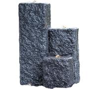 HEISSNER Fontana da Giardino - Neptun LED - Nero - 12 x 12 x 15/25/40 cm