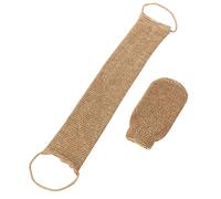 HEITIGN 2 Pezzi Cinghia per Lavare la Schiena in Iuta e Guanti Esfolianti in Iuta, Scrubber Esfoliante per la Schiena Guanti Esfolianti per Bagno Alla Schiena Corpo e Viso