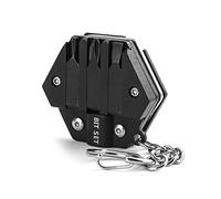 HEITIGN Mini Coltellino Tascabile, Strumento Edc Portatile Multiuso Di Forma Esagonale, Portachiavi Per Escursionismo Allaperto, Multiutensili Tascabili, Righello, Chiave Esagonale, Lima, Nero