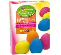 Heitmann Colorante per Uova, 4 Colori Brillanti (Giallo, Arancione, Rosa, Blu), 30 ml con Clip