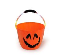 Heitmann DECO 7160 - Secchio per dolcetti di Halloween, a Forma di Zucca, con luci LED