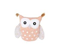 HEITMANN DECO Fermaporta a forma di gufo, in tessuto, decorazione per cameretta dei bambini, soggiorno, cucina, albicocca, natura