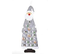 HEITMANN DECO Natale - Calendario dell'Avvento a Forma di Babbo Natale in Feltro da Appendere e riempire - Decorazione Natalizia - Grigio, Bianco