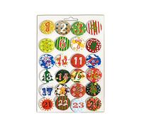 HEITMANN DECO Numeri, Bottoni per Calendario dell'Avvento, Circa 3,5 cm, Metallo, Multicolore, 29 x 18 x 0.5 cm