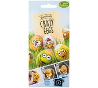 Heitmann Eierfarben - Banderole Crazy Eggs - 12 maniche in 4 motivi 1018959 giallo 17 x 8 x 0,1 cm