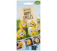 Heitmann Eierfarben - Banderole Happy Smiles - 12 maniche in 6 motivi, 1018960, giallo, 17 x 8 x 0,1 cm