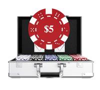 HEITOK Casino Poker Set con Denominations 1000 pezzi con custodia per poker e chip per peso professionale, 2 Playing Cards, Classics Poker Kit Casino Game