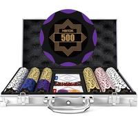 HEITOK Clay Poker Chip Set per 300 pezzi con Denominazioni Professionale Casino Blackjack Set, Texas Hold'em, una custodia di alta gamma