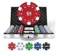 HEITOK Set di Fiches da Poker Valore, 300 Pezzi, Fiches Numerate da 11,5 Grammi con Custodia in Alluminio per Blackjack e Giochi da Casinò