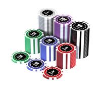 HEITOK Set da Poker con Denominazioni, 100 Pezzi da 11,5 Grammi Numerati in Scatola di Cartone da 1 a 500 per Giochi da Casinò