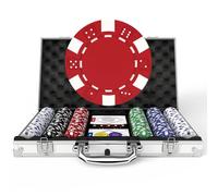 HEITOK Set di Chip da Poker con Custodia in alluminio, 300 Pezzi da 11,5 Grammi, fiches da casinò per Texas Hold'em e Blackjack