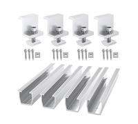 HEIYUET Set di 4 supporti per moduli solari, fissaggio a energia solare, 12 cm, in alluminio, con morsetti regolabili da 30 a 45 mm, set di montaggio PV per tetto piatto, tetto trapezoidale, tetto in