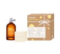 hej:pure Pure Limone, set di cura - EdP 50 ml & sapone doccia 60 g - profumo vegano di agrumi con limone e bergamotto - Cura del corpo sostenibile per uomo e donna