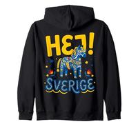 Hej Sverige Svedese Dala Horse Retro Occhiali da Sole Pride Felpa con Cappuccio