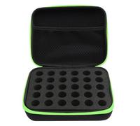 HEJIGOOD Custodia per oli essenziali, con 30 scomparti per bottiglie da 10 ml, portatile, antiurto, in EVA, con cerniera, da viaggio, custodia rigida, Verde, Fare riferimento alla descrizione