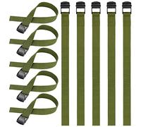 Hejo 10PCS Cinghie di Fissaggio, 40CM Verde: Cinturino in Nylon, Fibbia in Acciaio Inossidabile, Regolabile con Cricchetto a Sgancio Rapido per Biciclette, Moto, Pacchi e Bagagli