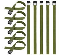Hejo 10PCS Cinghie di Fissaggio, 65CM Verde: Cinturino in Nylon, Fibbia in Acciaio Inossidabile, Regolabile con Cricchetto a Sgancio Rapido per Biciclette, Moto, Pacchi Bagagli