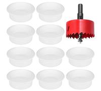 Hejo 10Pcs Passacavi Scrivania, Diametro 80 mm da Incastrare Copri Foro di Copertura per Organizzare Filo per Casa e Tavolo ddell’ufficio con 1 Sega a Tazza (Bianco)