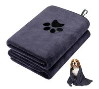 Hejo 2 Pezzi Asciugamano Cane Microfibra,100cm x 50cm Coperta per Cani,Assorbente Copertina Cane Piccola Taglia,Copertina Gatto,Coperta Pile per Cuccioli, Gatti e Piccoli Animali Domestici(Grigio)