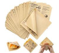 Hejo 200 fogli oleata 15x15 cm, resistenti all'olio, multiuso, hamburger, panini, patatine fritte, sacchetti + fogli burro/hamburger