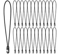 Hejo 25 Pezzi Corde Elastiche con Gancio Tenditori, 25cm Riutilizzabile Ganci Corda Elastica per Teloni, Tenditore Elastico con Gancio, Tenditori Elastici con Ganci per Tende, Telone, Camping (Nero)