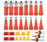 Hejo 27 Pezzi Ugello In Gomma Riutilizzabile con Base e Lavavetri, Kit Di Attrezzi Per Calafataggio in Silicone con Ugello Applicatore per Sigillante in Acciaio Inossidabile Include Nastro
