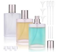 Hejo 3 Pezzi 50 ml Boccette Vaporizzatore Profumo, Portaprofumo da Viaggio Ricaricabile, Boccetta Profumo Ricaricabile da Con Imbuti, Pipette, Atomizzatore Profumo, per Viaggi, Famiglia e all'aperto.