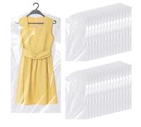 Hejo 30 Pezzi Copri Abiti da Armadio in Plastica, 60 * 120cm Buste Trasparenti per Vestiti, Sacchetti Porta Abiti in Plastica, Copri Abiti Anti Polvere, per Camicie, Giacche, Abiti, Maglioni